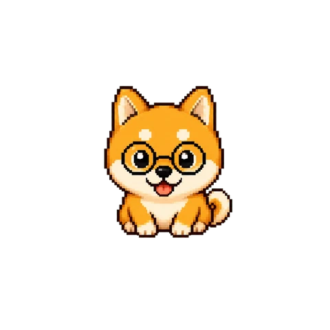 旅の相棒、メガネの柴犬